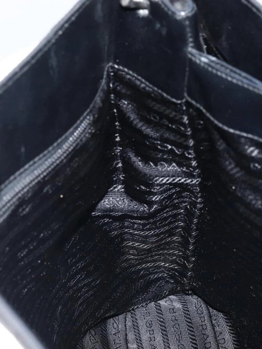 PRADA Shoulder Bag Nylon Black Silver - Picture 11 of 16